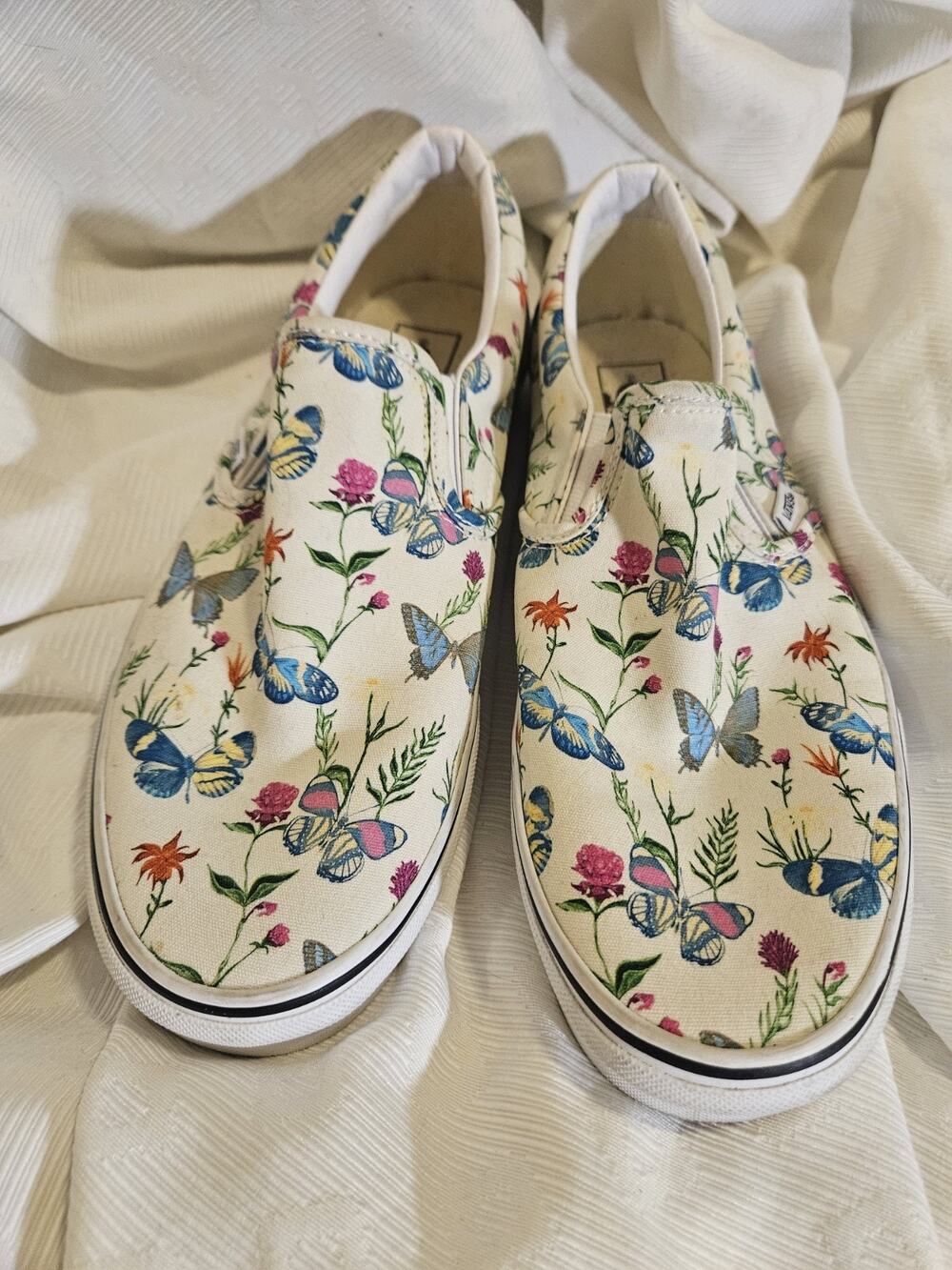 VANS Off The Wall Floral Butterfly Shoes, Mens Sz 10, Womens Sz 11, NWOT, New